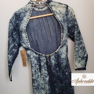 APHRODITE OPEN BACK JEAN DRESS